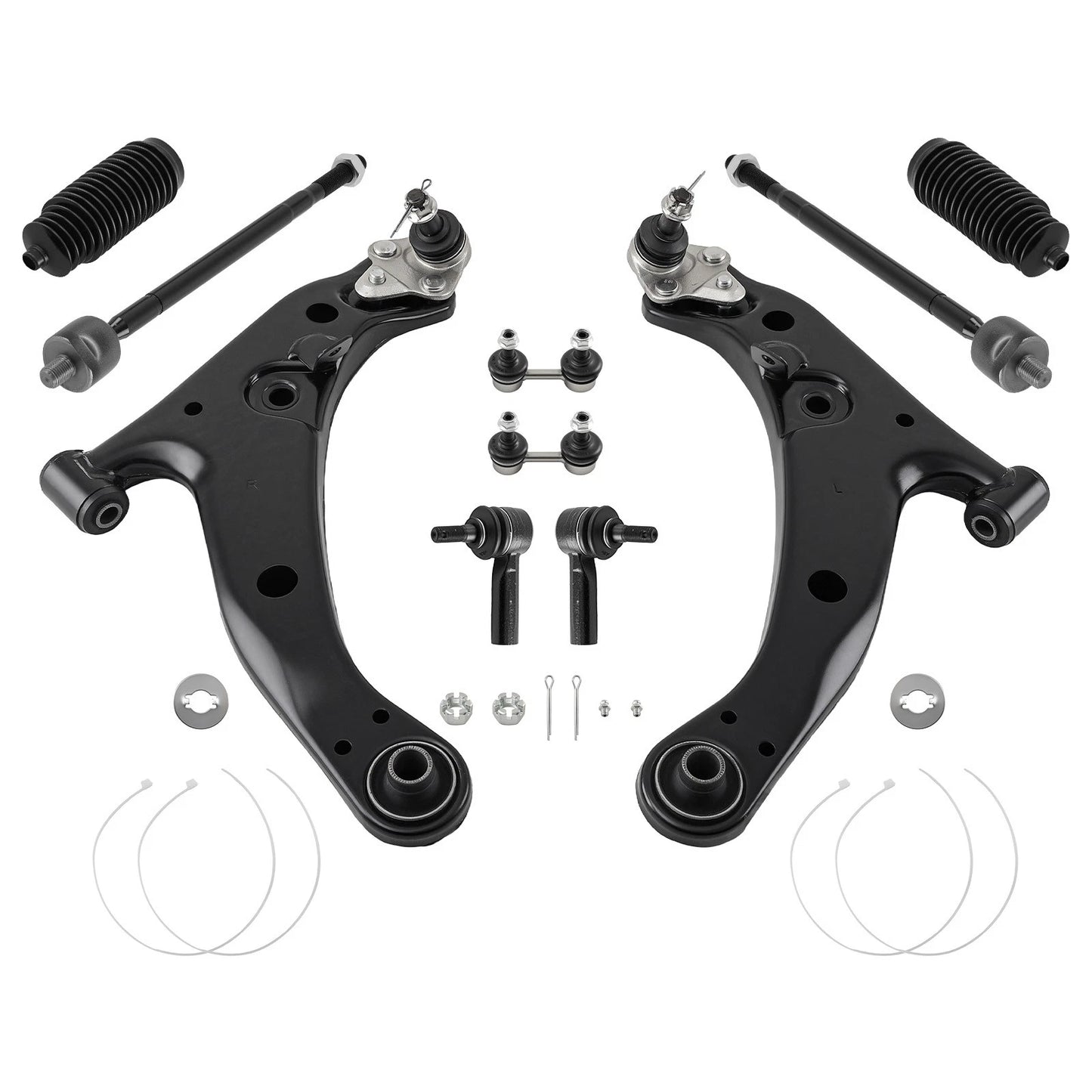 Front Control Arms Ball Joints Tie Rods Sway Bar for 1998–2002 Chevrolet Prizm