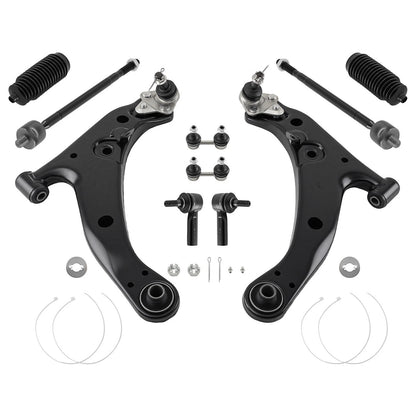 Front Control Arms Ball Joints Tie Rods Sway Bar for 1998–2002 Chevrolet Prizm