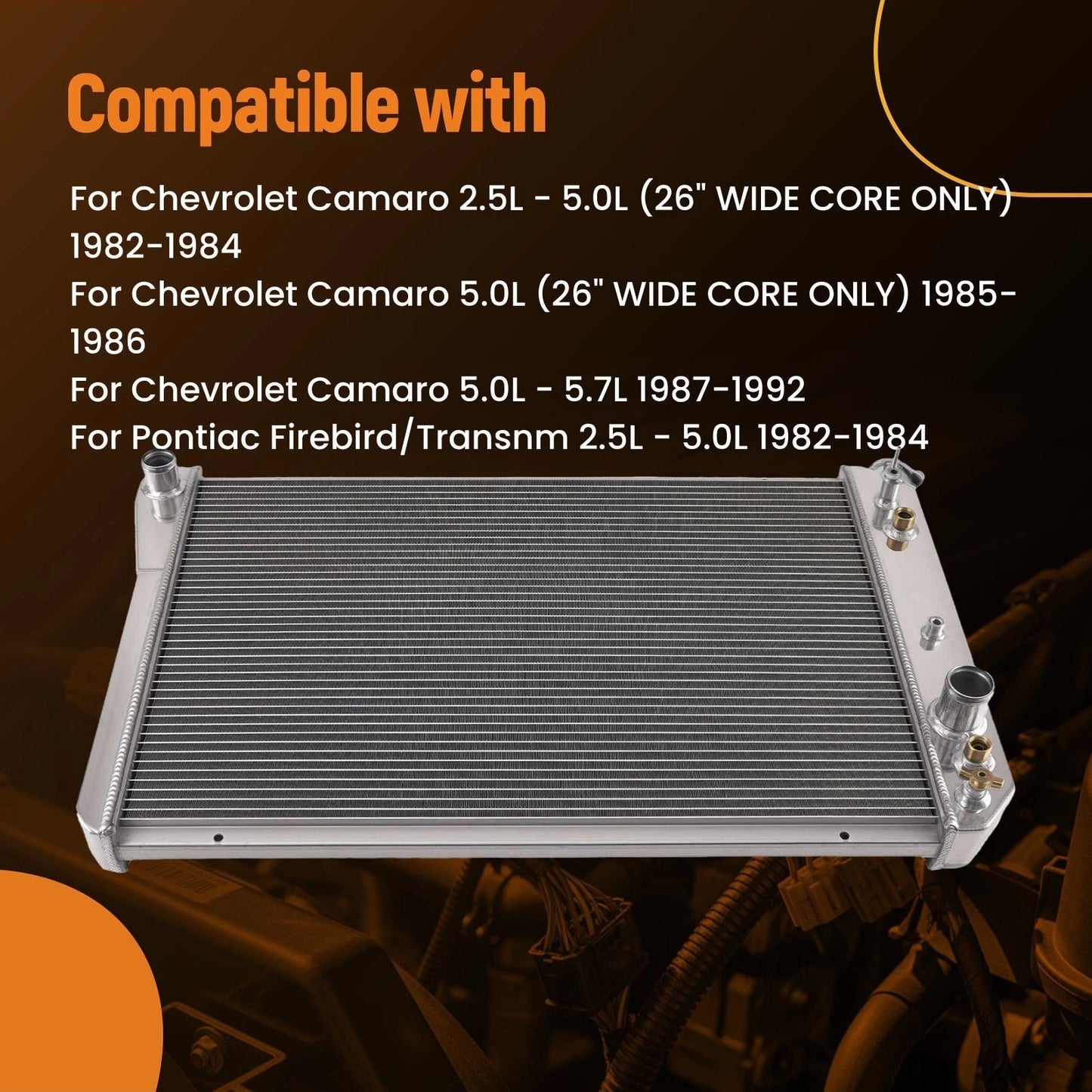 Aluminum Engine Radiator for Chevrolet Camaro 5.0L 5.7L (1987–1992)