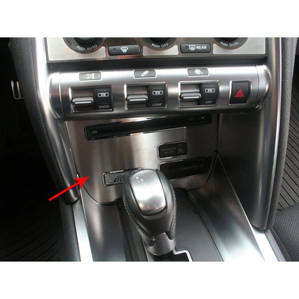 CD Player Trim Plate Polished Stainless Steel for Nissan GT-R (2010–2013)