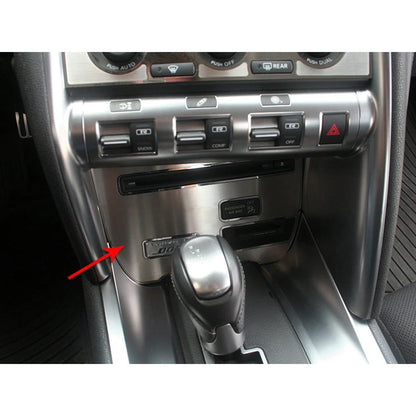 CD Player Trim Plate Polished Stainless Steel for Nissan GT-R (2010–2013)