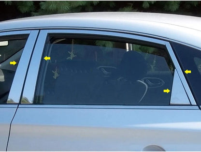 8p Luxury FX Chrome Pillar Post Trim w/Triangles For 2013-2019 Nissan Sentra