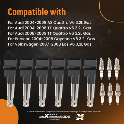 Ignition Coils & Spark Plugs for Porsche Cayenne 3.2L V6 (2004–2006)