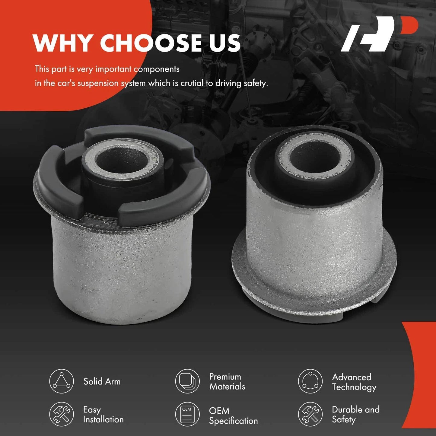 2X Front Upper Control Arm Bushing for Chevrolet Camaro (1993–2002)