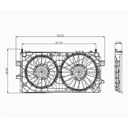 Replacement Dual Fan Assembly For 2008-2009 Buick Allure (Canada)