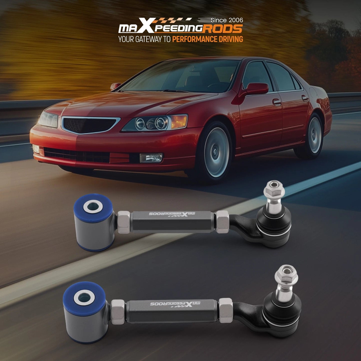 2x Rear Upper Camber Arms for Acura TL 2004-2008 (Left Right) Adjustable -2° to +4°