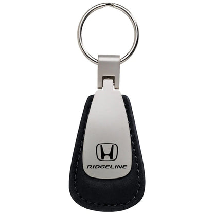 Black Leather Teardrop Keychain - Officially Licensed for Honda Ridgeline