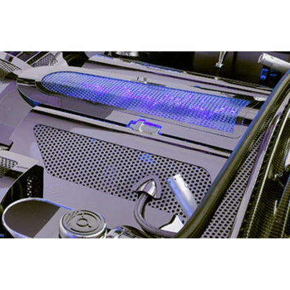 Perforated Stainless Low Profile Plenum Cover w/White LED for 1997-2004 Corvette