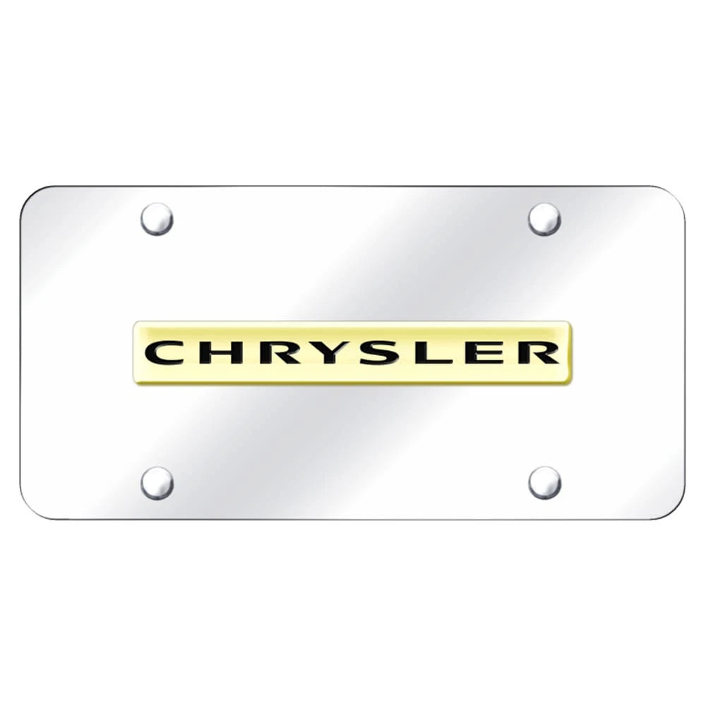 Gold Name on Chrome License Plate - Officially Licensed for Chrysler