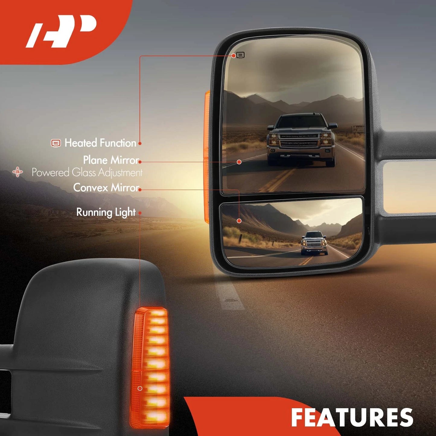 2X Power Towing Mirrors for Chevy Silverado 1500 (2003–2006)