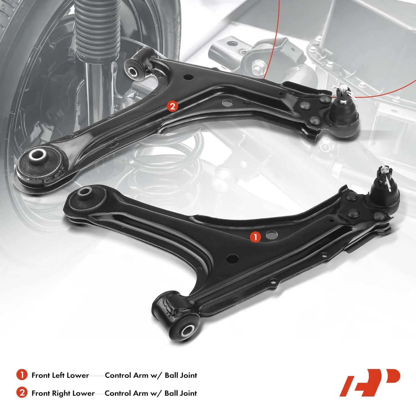 2X Front Lower Control Arm with Ball Joint for Chevy Pontiac