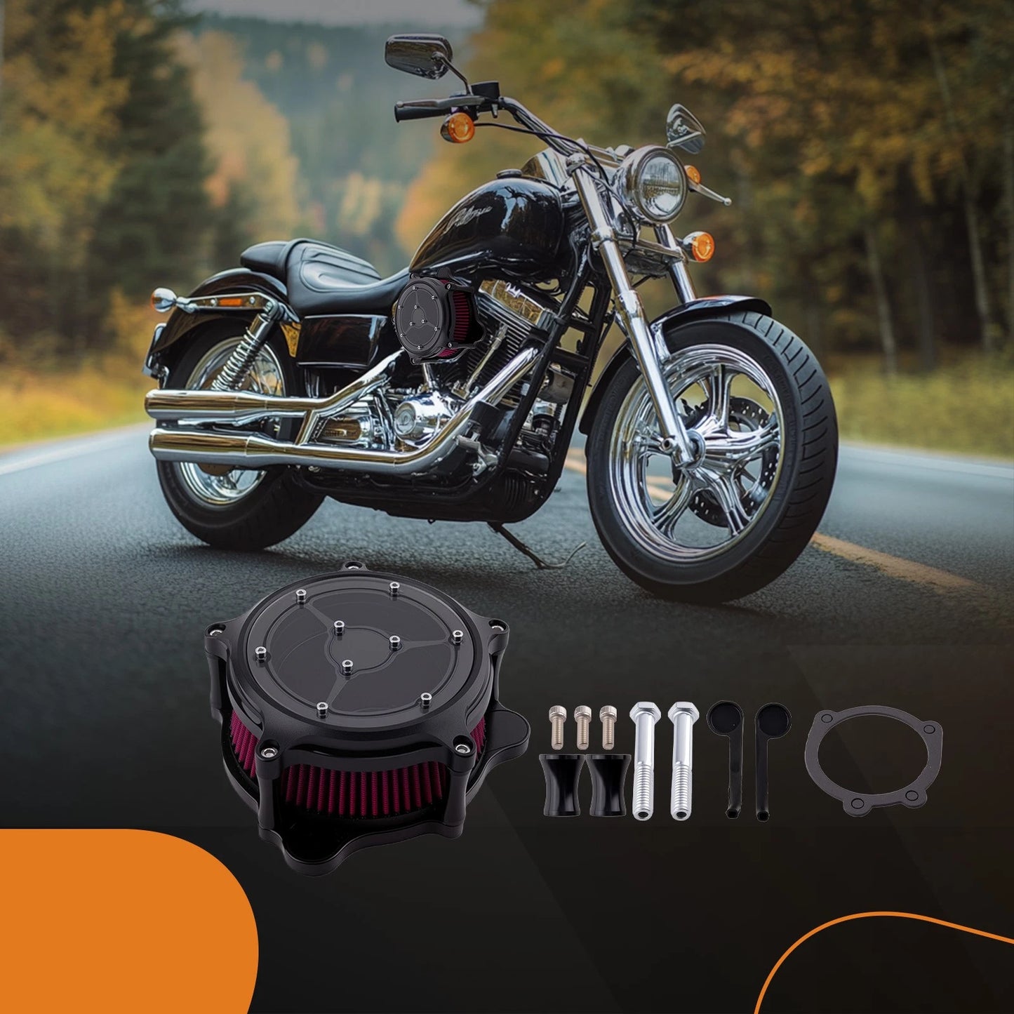 Air Intake Filter Kit for Harley Touring Softail (2000–2015) Red Performance