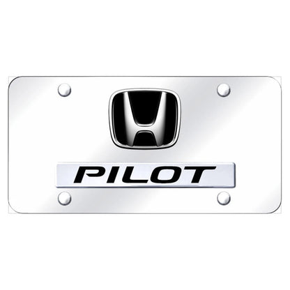Dual Chrome on Chrome License Plate - Officially Licensed for Honda Pilot