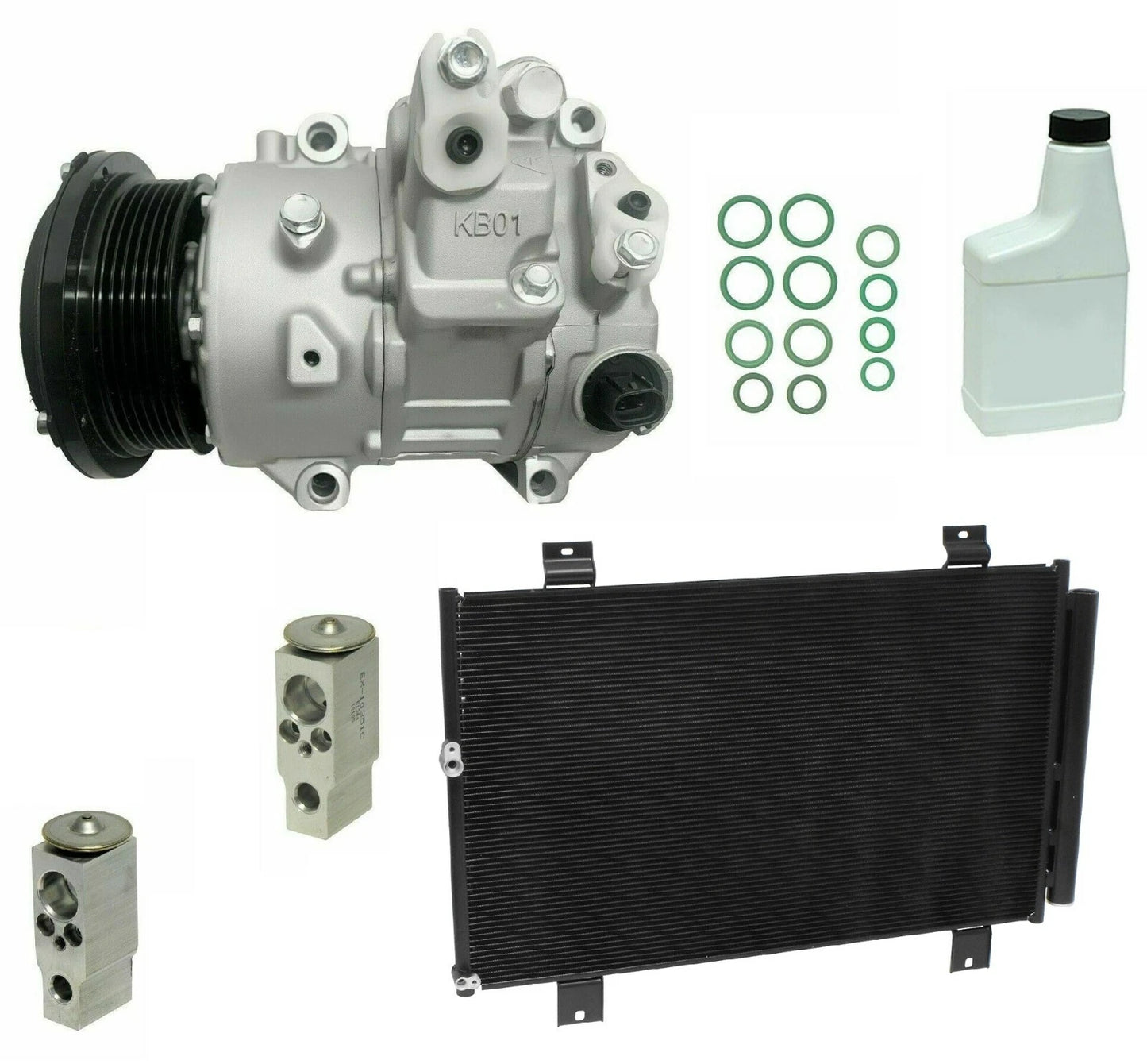 AC Compressor Kit Replacement with Condenser for Toyota Hilux (2011–2015)