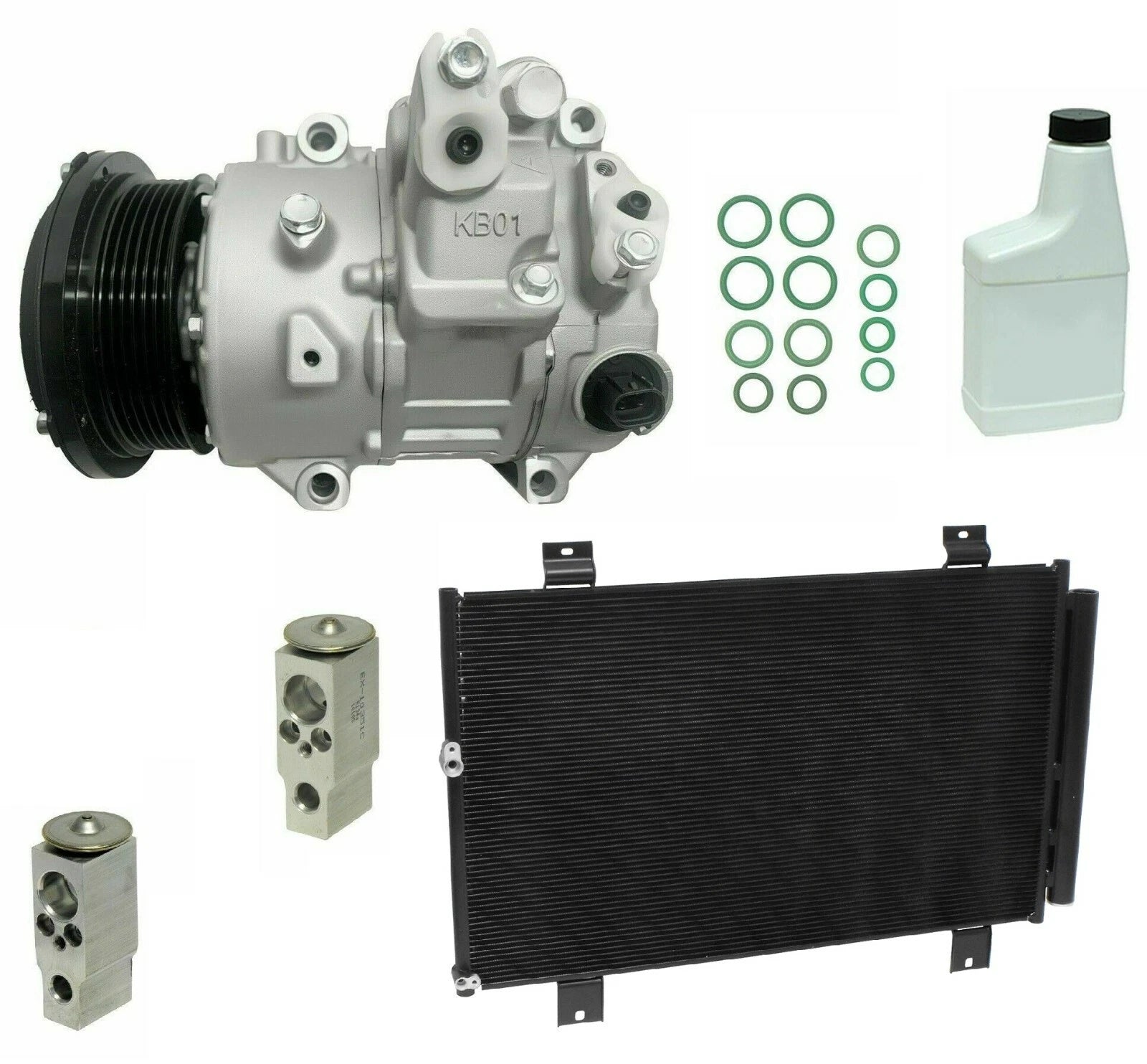 AC Compressor Kit Replacement with Condenser for Toyota Hilux (2011–2015)