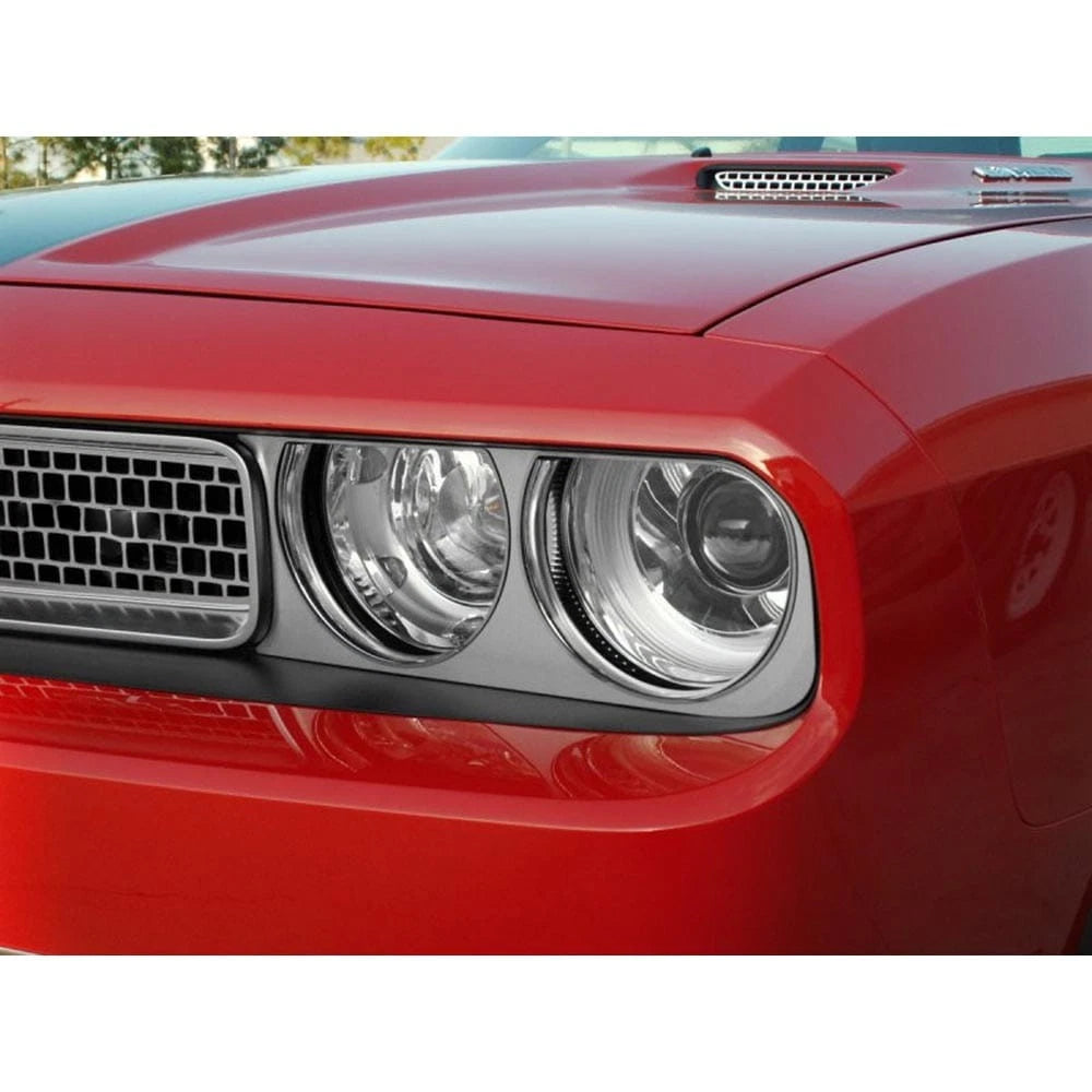 Brushed Stainless Steel Headlight Surrounds for 2008–2014 Dodge Challenger SRT8