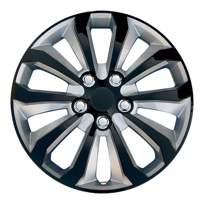 10 Spoke Wheel Covers Set of 4 for 15 Inch Wheels Universal Black Silver (2009–2009)