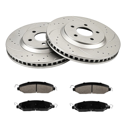 Front Brake Rotors and Ceramic Pads Kit for Ford Mustang (2005–2010)
