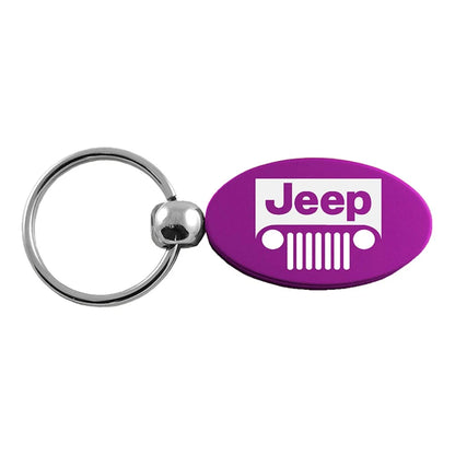 Grille on Purple Oval Keychain - Officially Licensed for Jeep