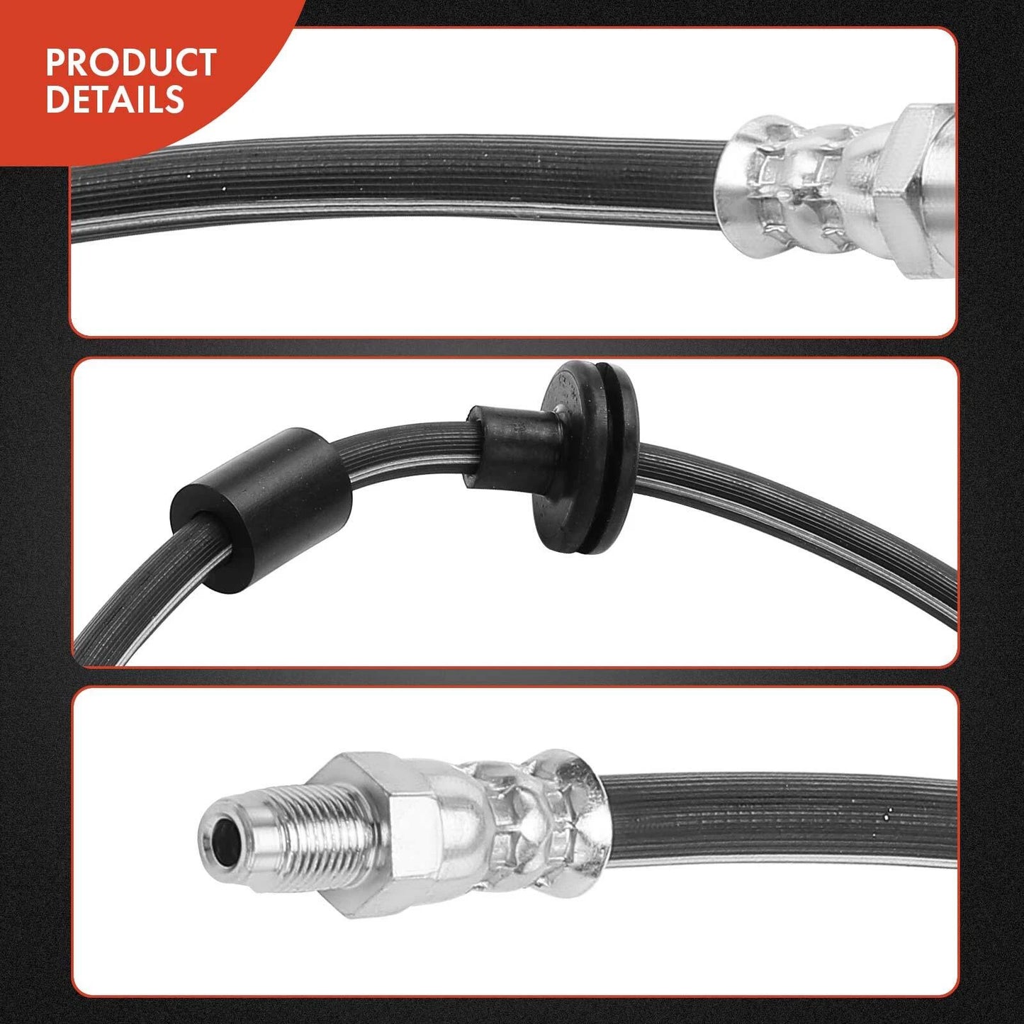 2X Front Brake Hydraulic Hose for Mercedes-Benz S320 S350 (1994–1995)