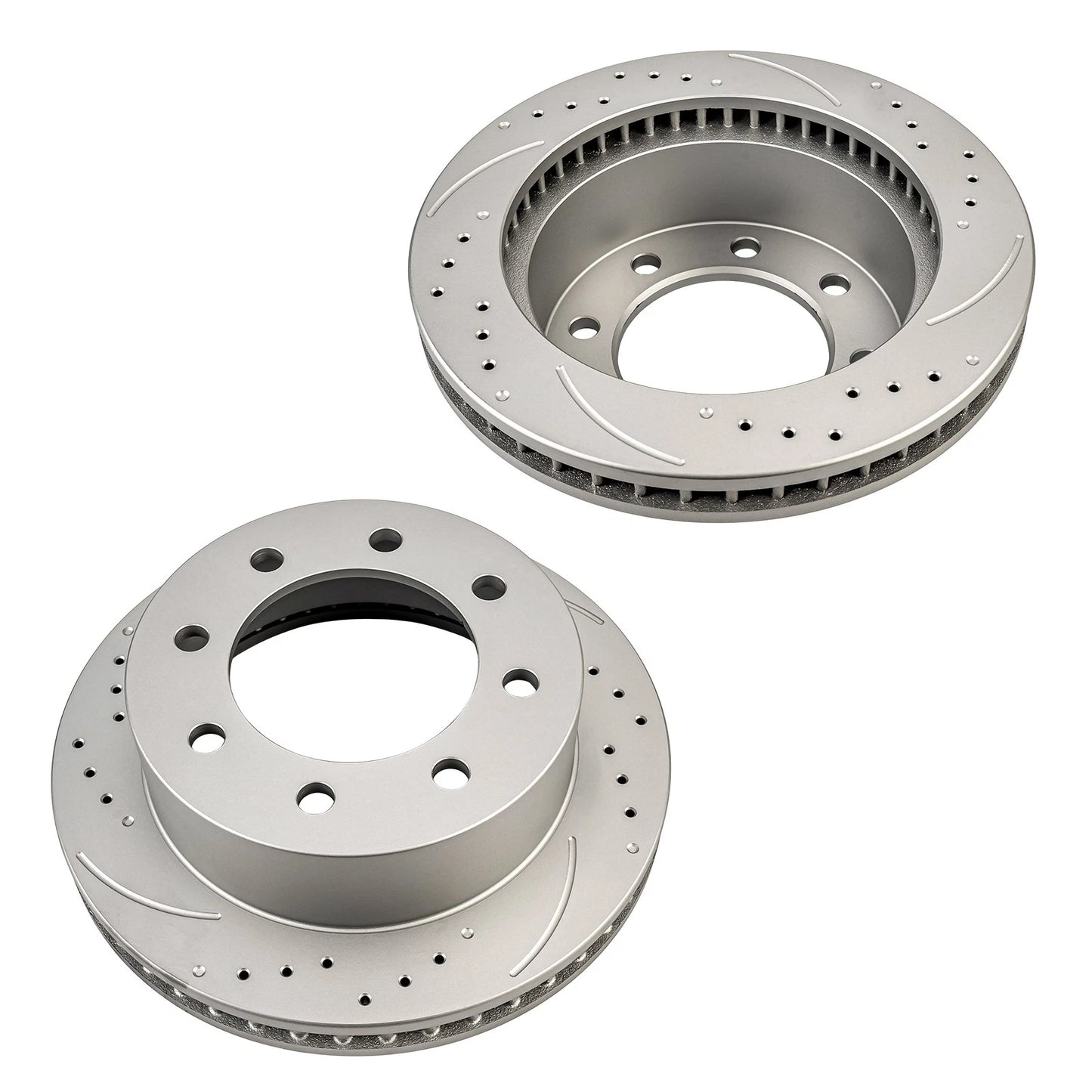 Front Drilled Slotted Disc Brake Rotors for 2000–2002 Dodge Ram 2500/3500 (2PC)