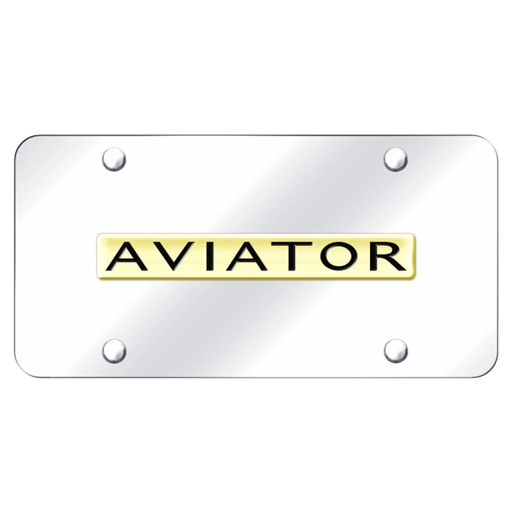 Gold Name on Chrome License Plate - Officially Licensed for Lincoln Aviator