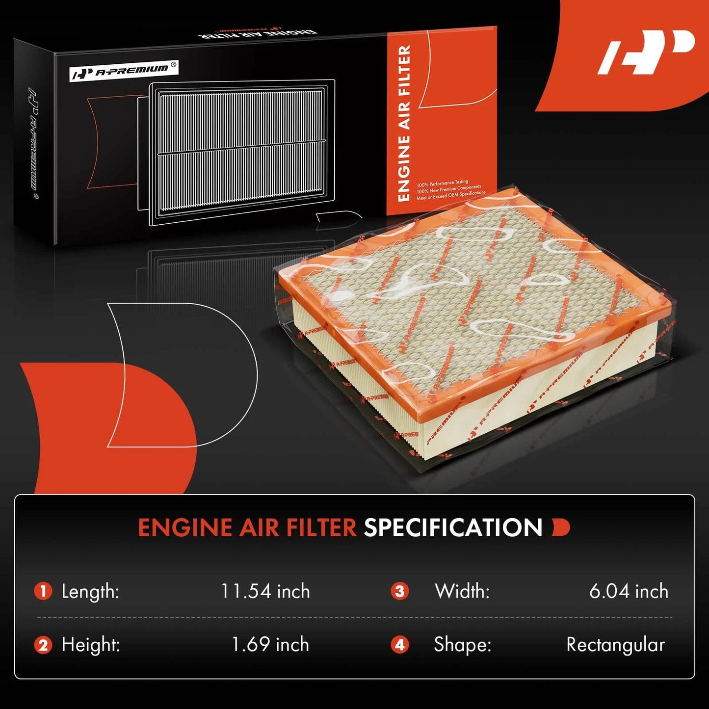 2X Engine Air Filter for Chevy Camaro (1993–1997) Blazer (1995–2005) Astro (1992–2005)