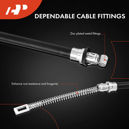 2X Rear Parking Brake Cable for Chevy Camaro (1998–2002) Pontiac Firebird (1998–2002)