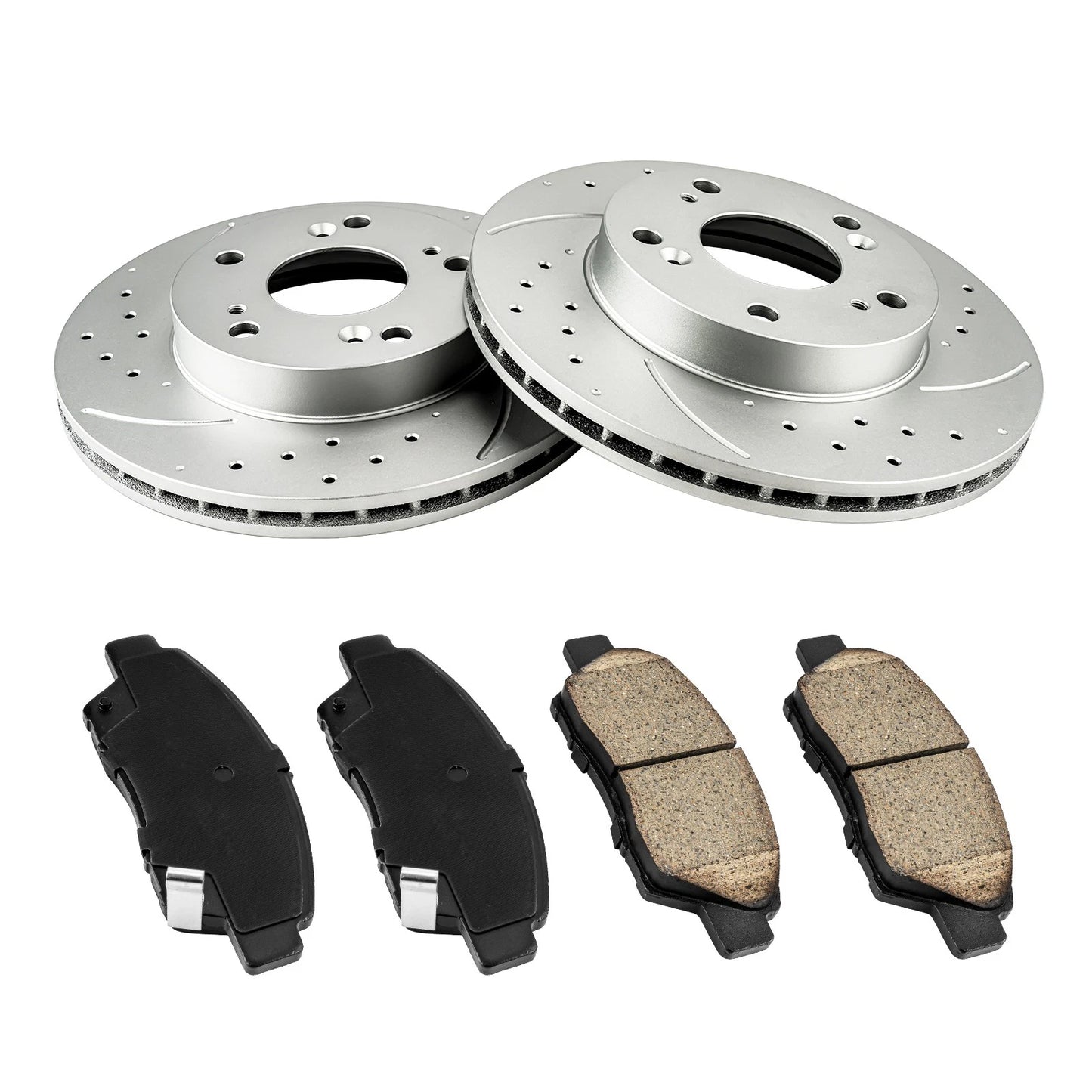 Front Drilled Slotted Rotors Ceramic Pads Kit for Honda CR-Z (2011–2015)
