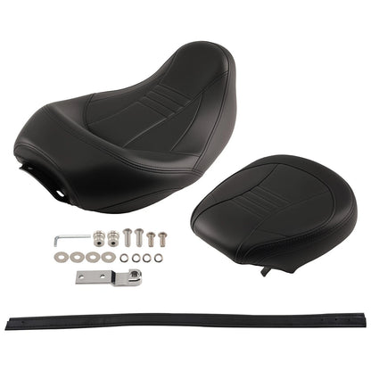Black Low Profile Driver Seat for Harley Touring (2009–2024) Leather