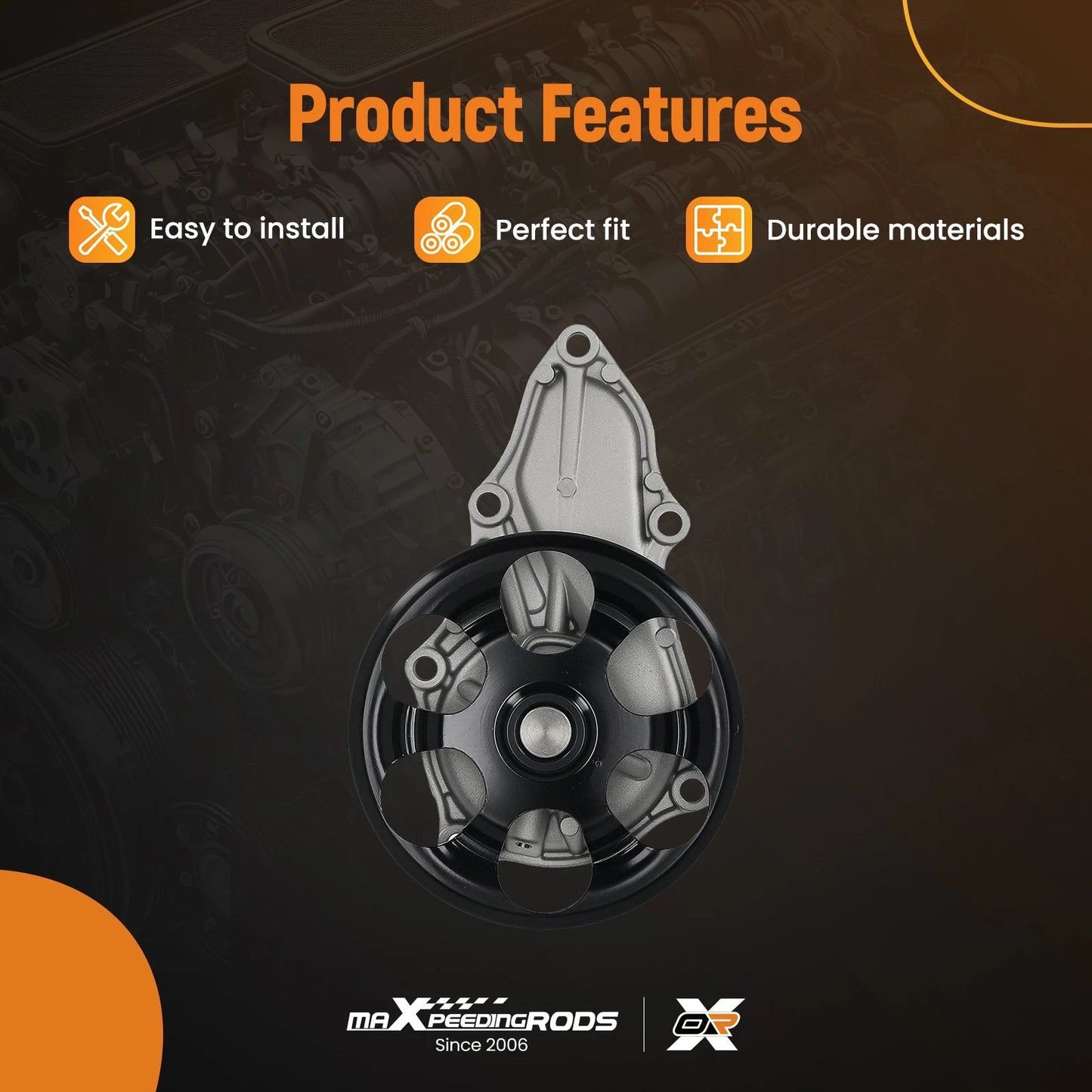Direct Fit Water Pump for Honda Accord CR-V Element TSX 2.4L (2003–2011)