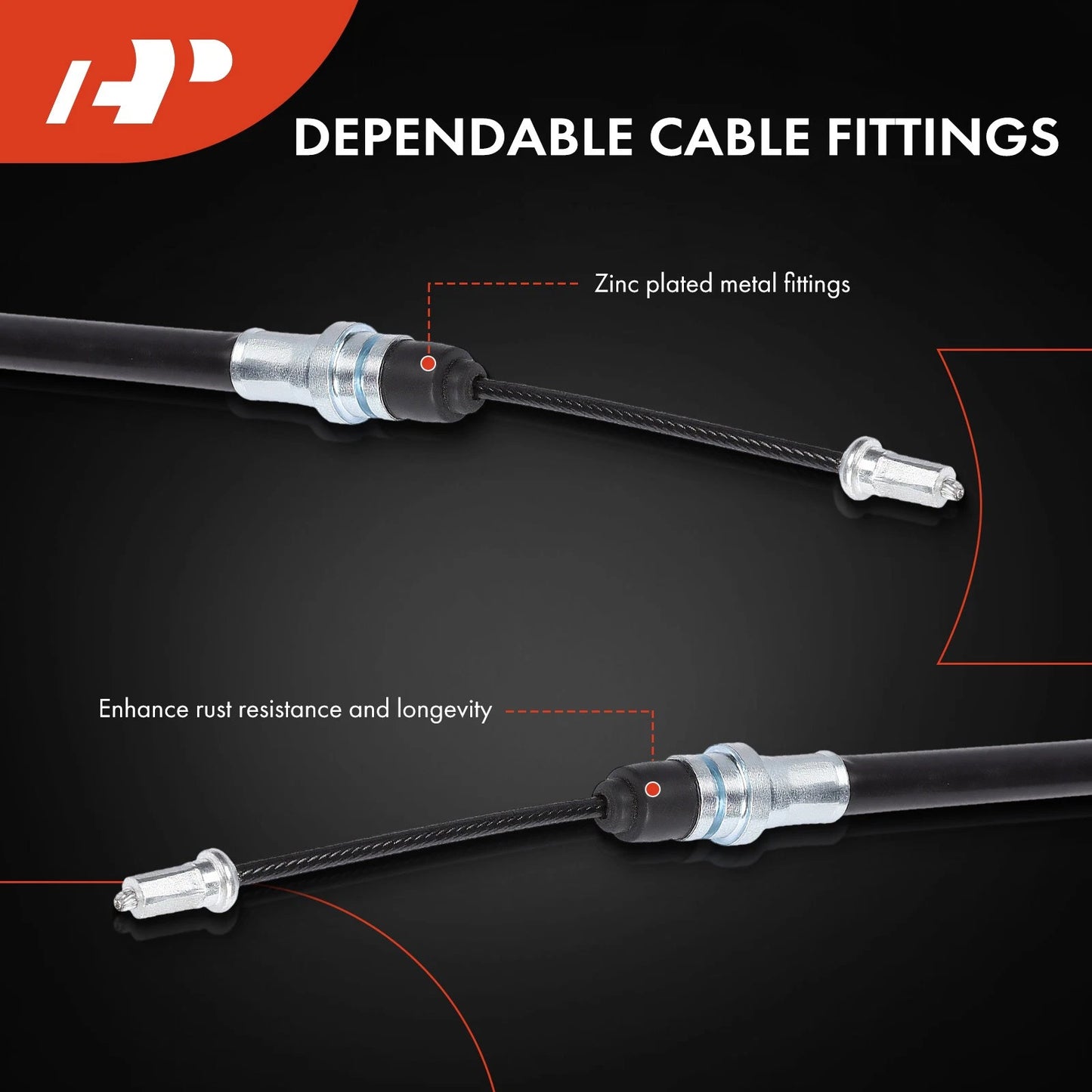 2X Rear Parking Brake Cable for Chevy Camaro (1967–1969)