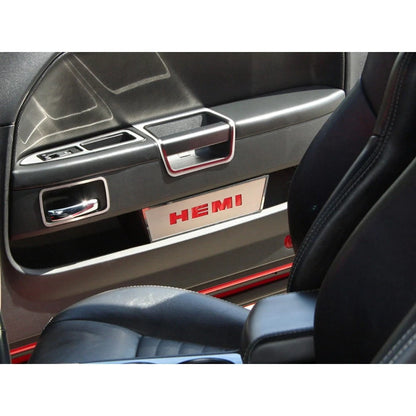 Door Badges Replacement with HEMI Orange Inlay for 2008–2014 Dodge Challenger