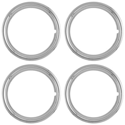 4 14" STAINLESS STEEL TRIM RINGS BEAUTY BANDS EDGE GLAMOUR WHEELS RIMS for CHEVY