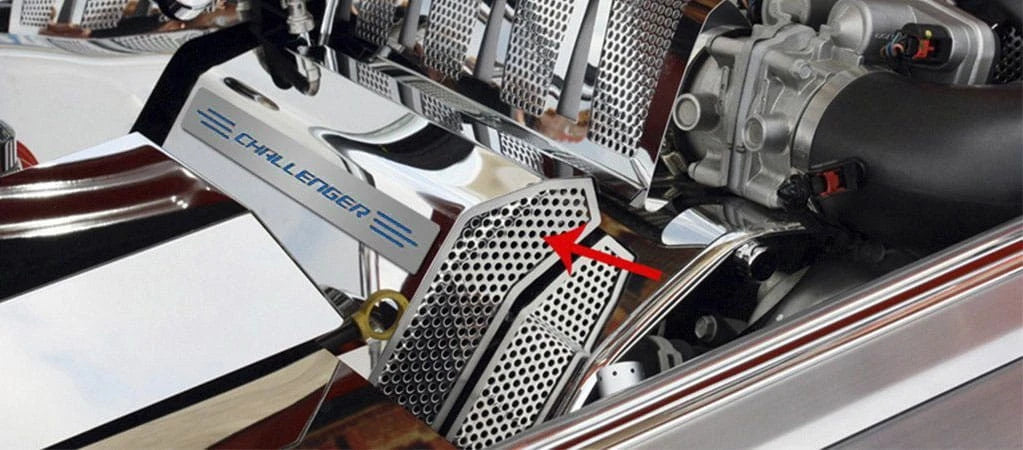 Fuel Rail Covers Replacement with Mopar Blue Vinyl for Dodge Challenger SRT8 (2008–2011)