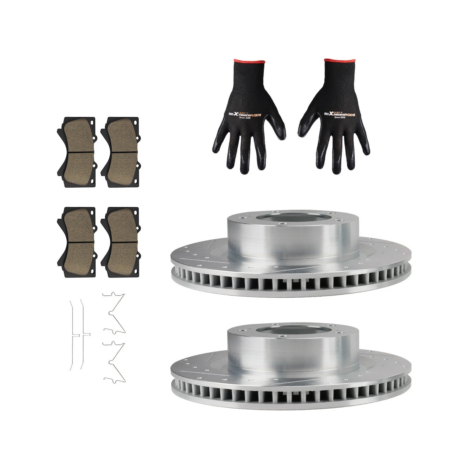 Front Left Right Brake Disc Rotors and Ceramic Pads Kit for Toyota Tundra (2007–2021)