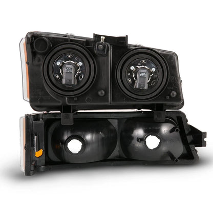 Crystal Headlight Assembly Black Clear Lens Pair for 2003–2006 Chevrolet Silverado 1500