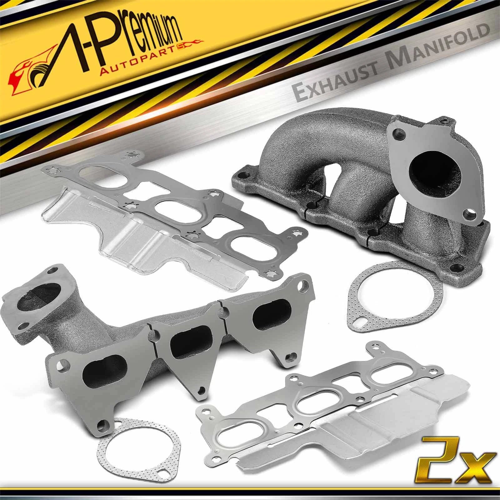 2X Exhaust Manifold with Gasket for Chevy Camaro Cadillac