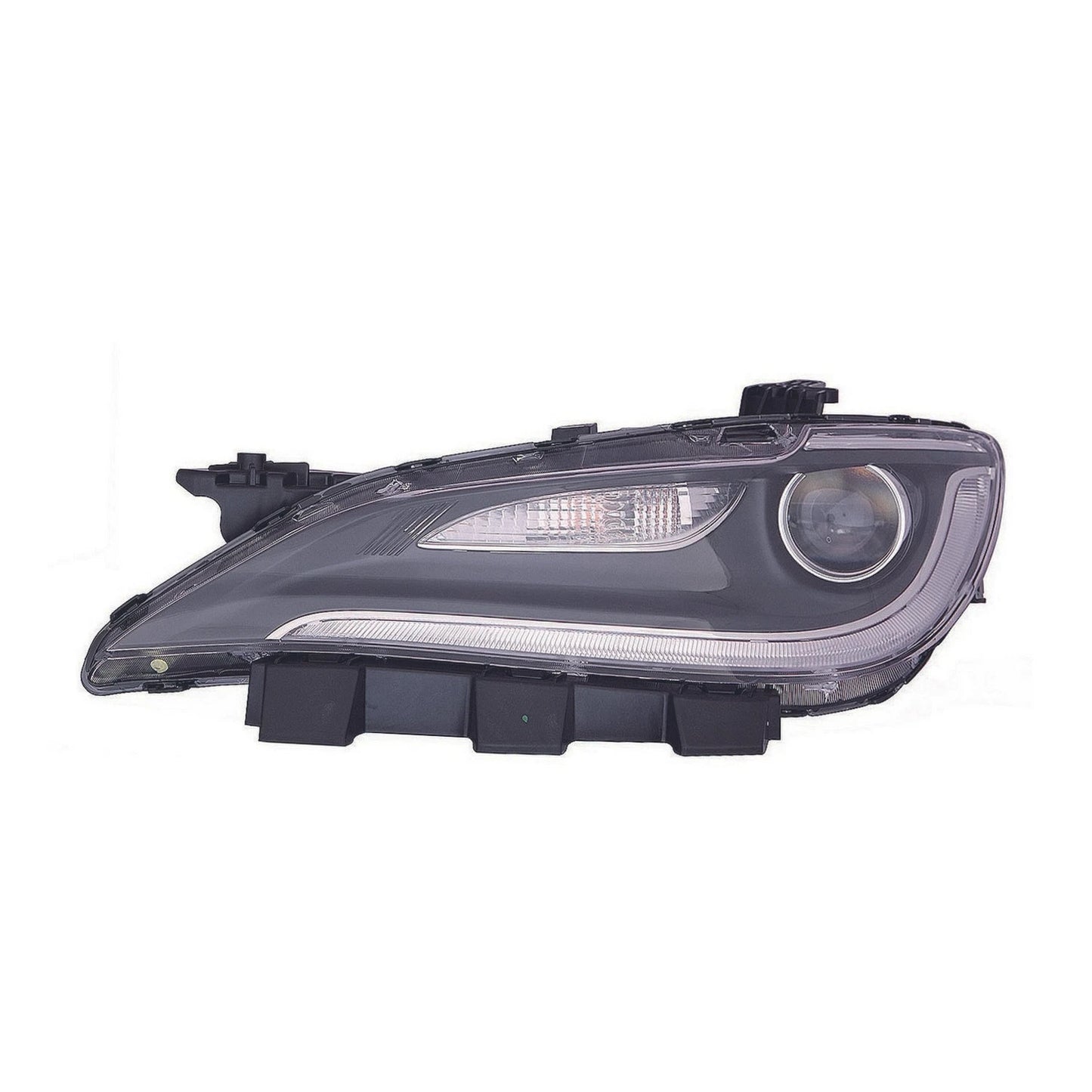 Driver Side Halogen Headlight Assembly w LED DRL for Chrome Trim Ford