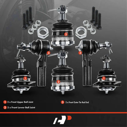 6X Outer Tie Rod End & Ball Joint for Chevy Camaro Pontiac Firebird (1982–2002)