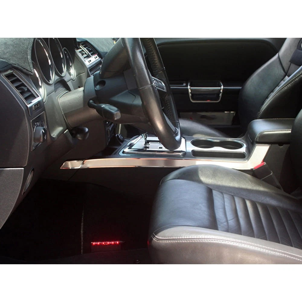 Brushed Stainless Steel Side Console Trim Plate for Dodge Challenger SRT8 (2008–2014)