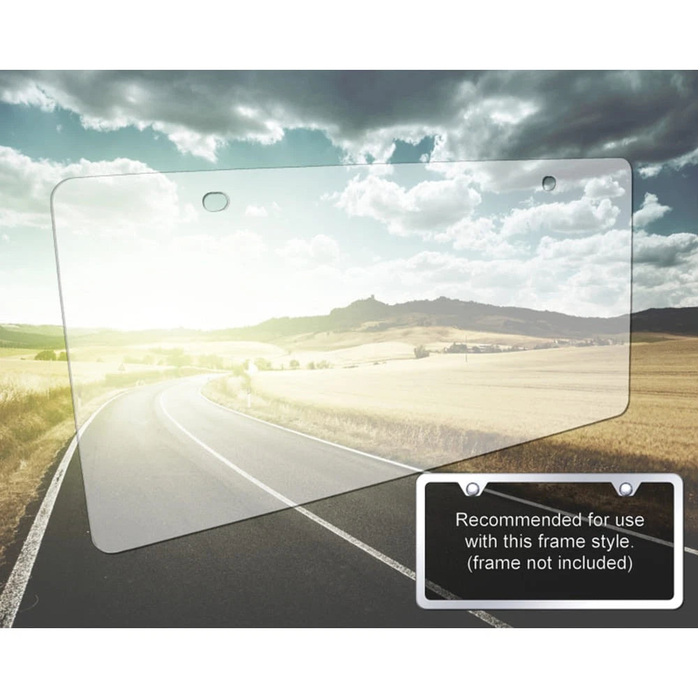 UV Protection Plexiglass 2-Hole Non-Glare License Plate Shield