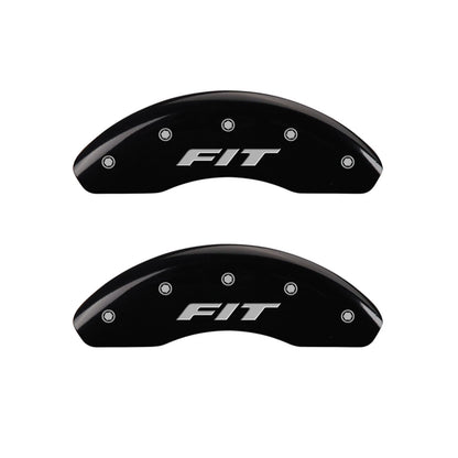 Front Gloss Black Caliper Covers for 2009–2019 Honda Fit by MGP