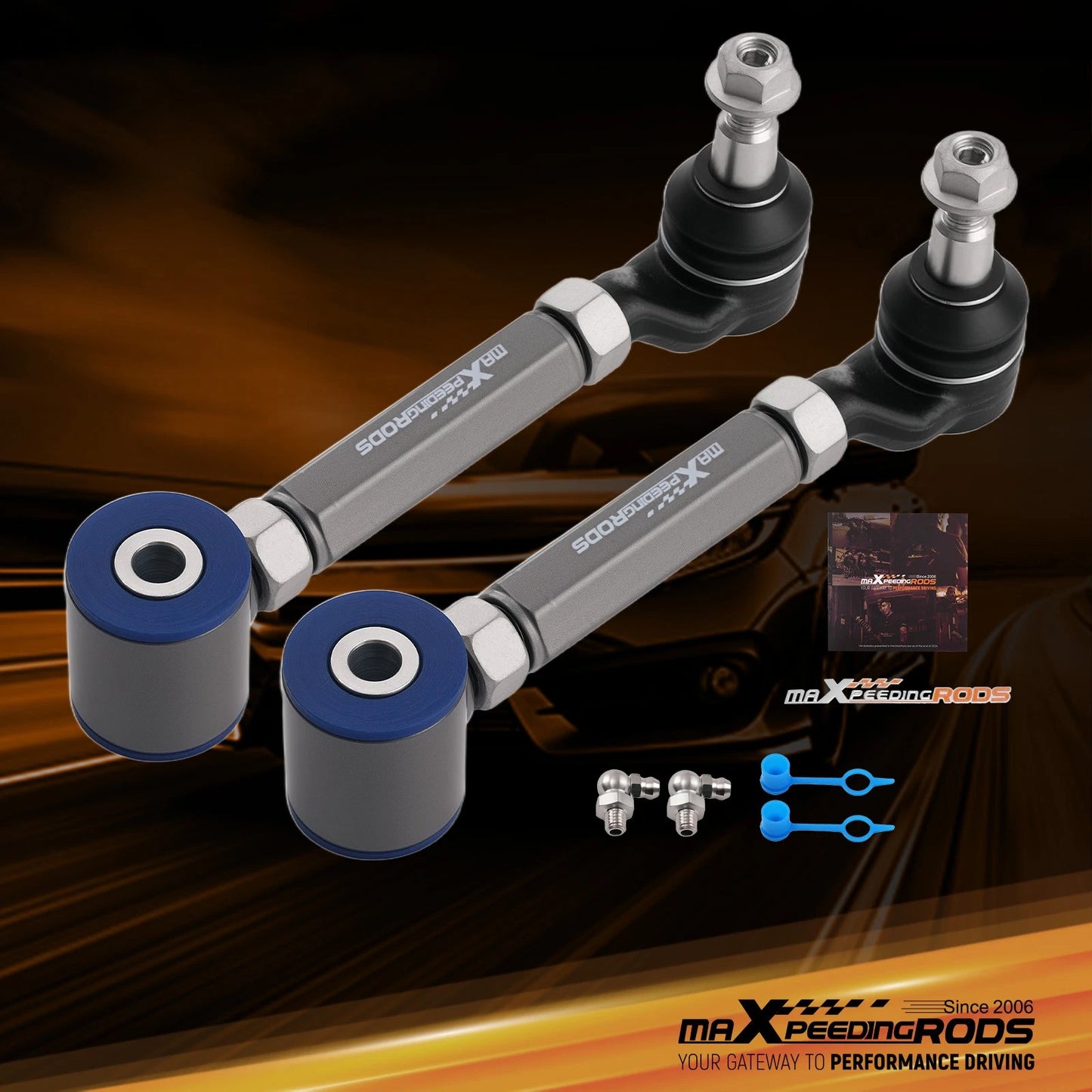 2x Rear Upper Camber Arms for Acura TL 2004-2008 (Left Right) Adjustable -2° to +4°