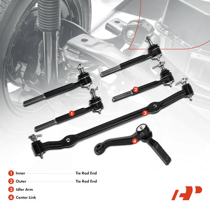 6x Inner & Outer Tie Rod Ends for Chevrolet Malibu (1979–1983)