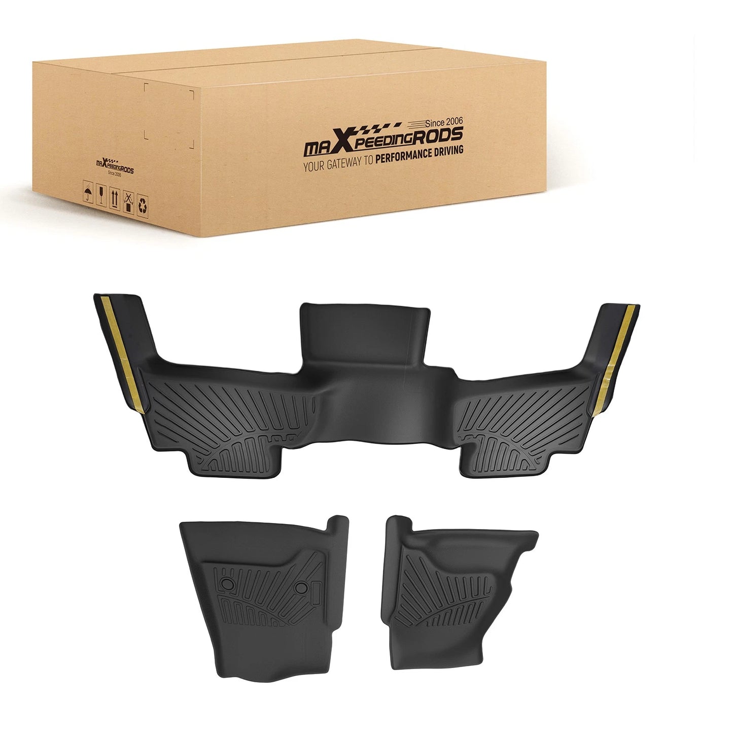 3PC Floor Liner Kit for Chevrolet Tahoe GMC Yukon (2015–2020) Black TPE