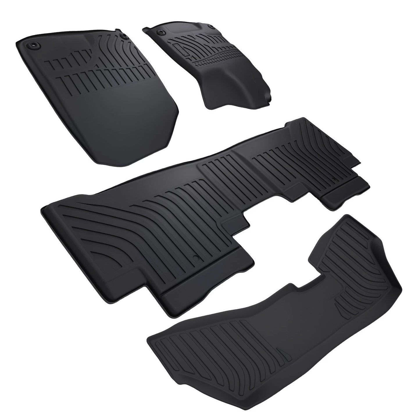 Black All-Weather Floor Mats for Acura MDX (2014–2020) 7 Seater TPE Rubber