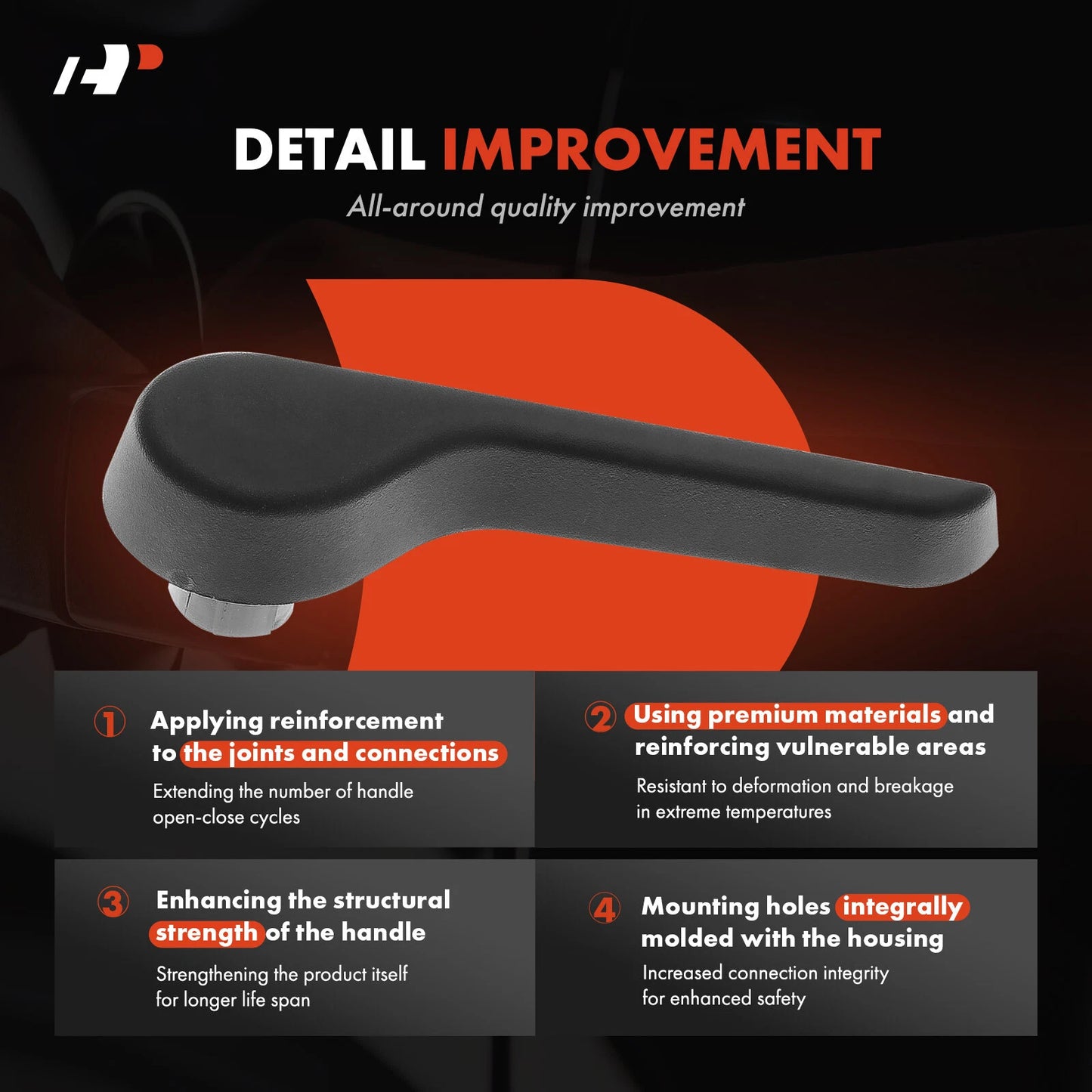 2X Front Interior Door Handle for Silverado 1500 GMC Sierra 1500 (2007–2014)
