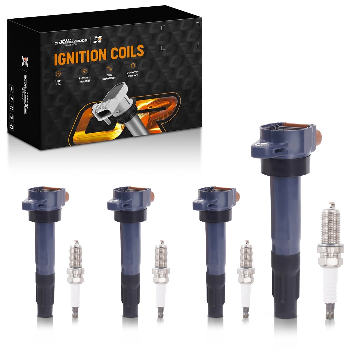 4x Ignition Coil & 4x Spark Plug for Suzuki Grand Vitara 2.4L (2007–2015)