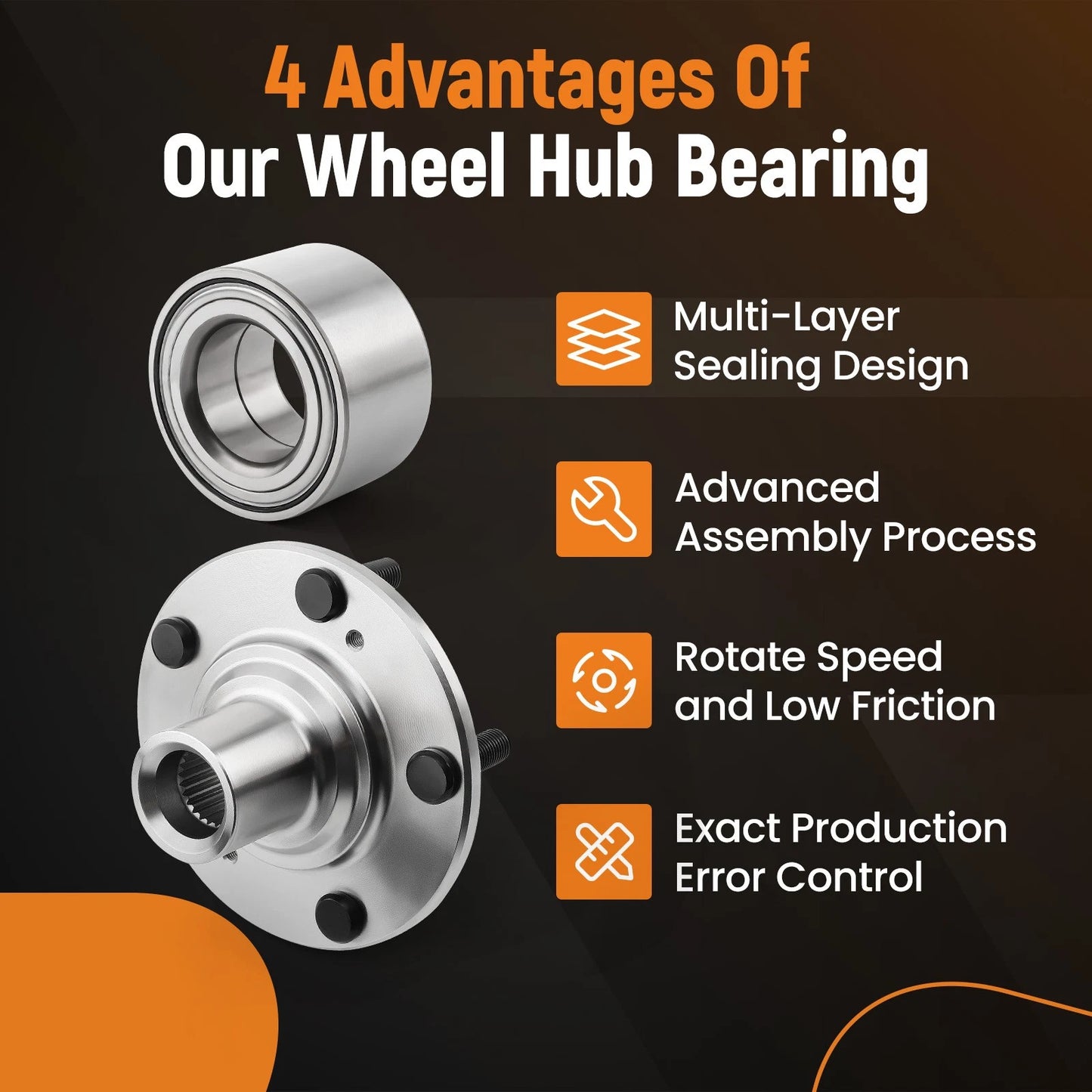 Front Wheel Hub Bearings for Honda Civic DX LX EX 1.8L (2016–2020)